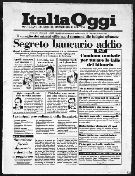 Italia oggi : quotidiano di economia finanza e politica